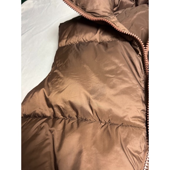 Brown Quilted Puffer Vest M Cocoa Neutral Quiet Luxury Minimalist Capsule - Picture 3 of 14